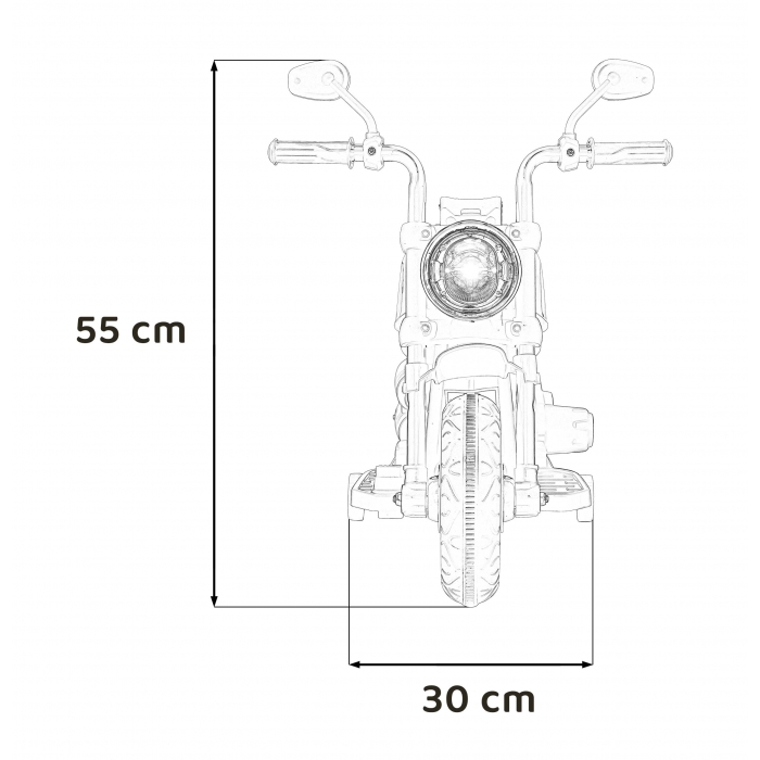 Motocicleta Electrica Chopper Rosu Ramiz cu Lumini - imagine 9