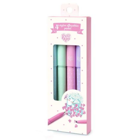 Set 4 pixuri pastel cu radiera Djeco