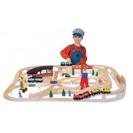 Set Trenulet Lemn Melissa&Doug 130 Piese