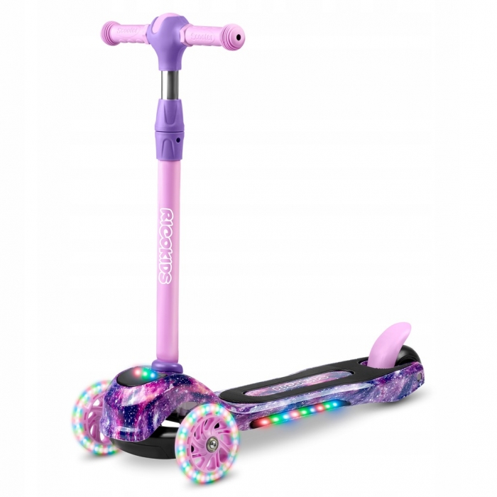 Trotineta Ricokids Piko LED Roz, Aluminiu, Reglabila - imagine 7