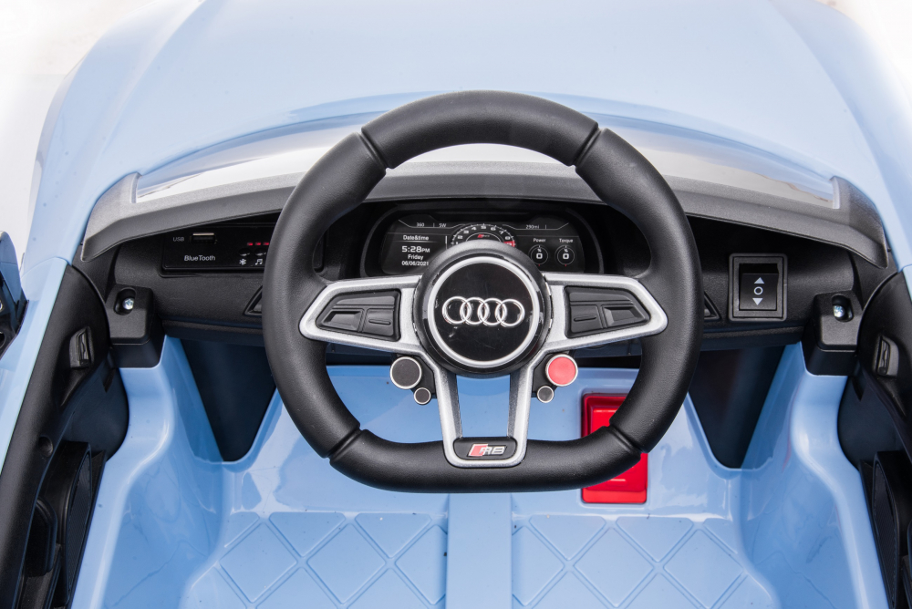 Masinuta Electrica Audi R8 Copii 12V Blue-Grey - imagine 5
