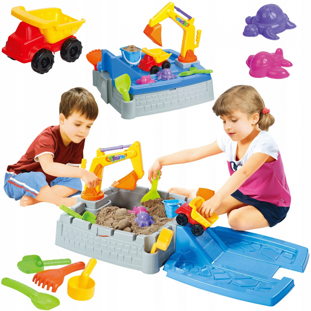 Matadi Sandbox 2in1 Excavator & Camion Jucărie Exterior - imagine 4