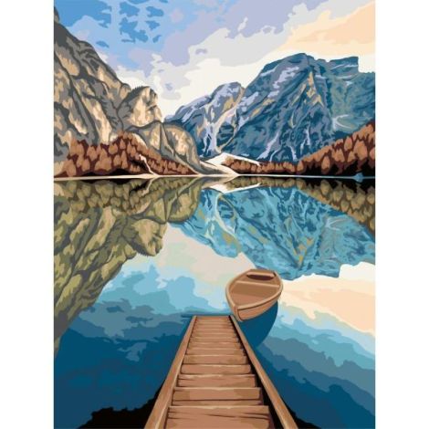 Pictura pe Numere Canvas | Ravensburger Vedere la Lac - imagine 2