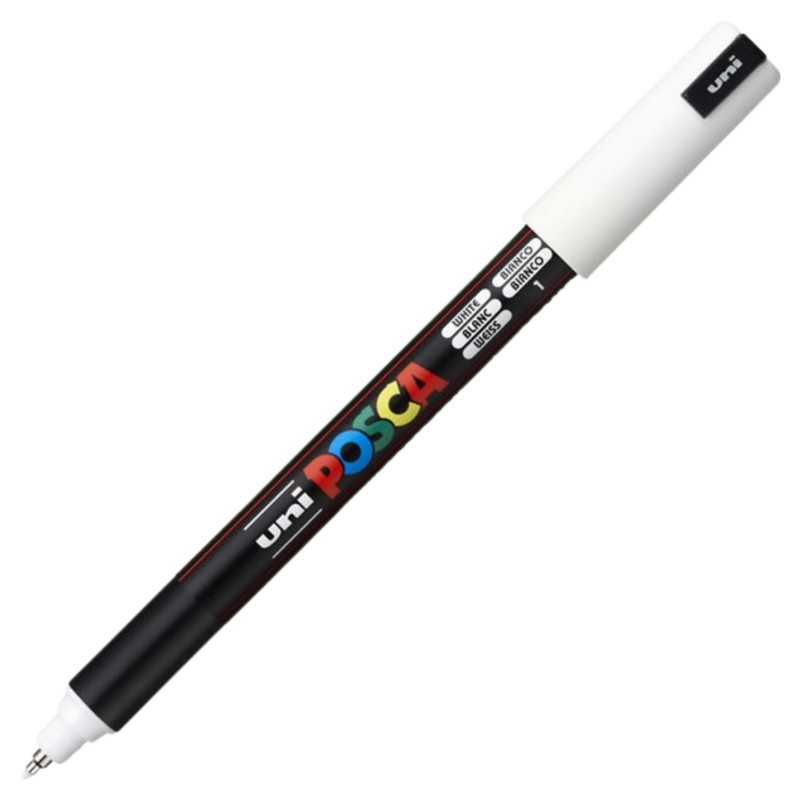 Marker Posca UNI PC-1MR Alb 0.7 mm - Vârf Fin Metalic