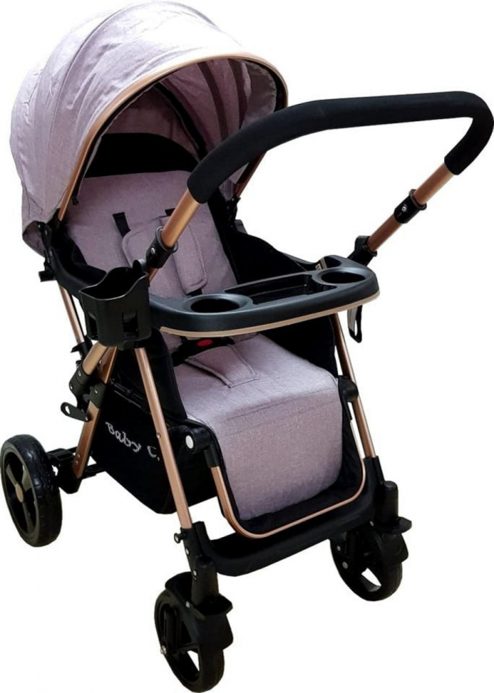 Carucior Baby Care PRO 511 Gri, Reversibil - imagine 2