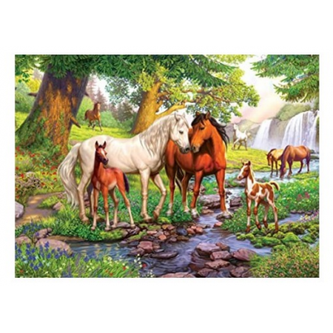 Puzzle Familie Cai la Râu Ravensburger 300 piese - imagine 2