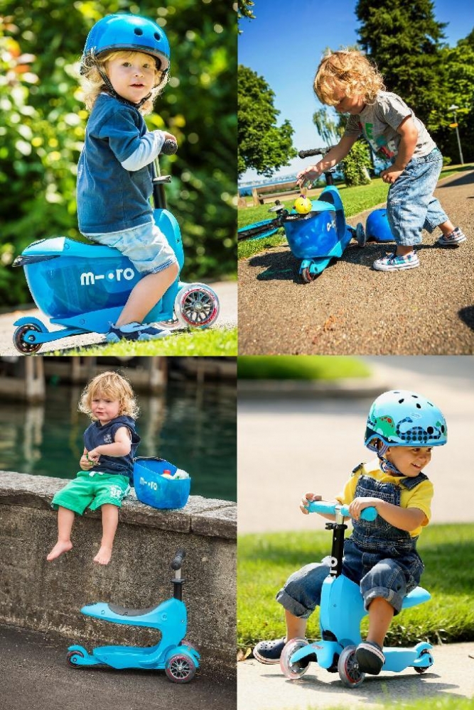 Trotineta Micro Mini2go Deluxe Blue | Cu Scaun și Depozitare - imagine 5