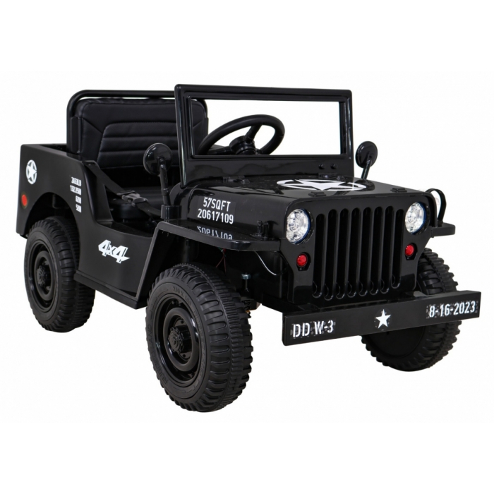 Masinuta Electrica Ramiz 4x4 Retro, 140W, Negru - imagine 3