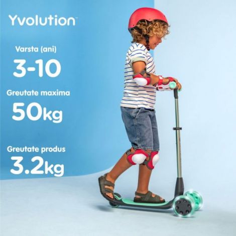 Trotineta Yvolution Y Glider Nua - Cu LED si Pliabila - imagine 6