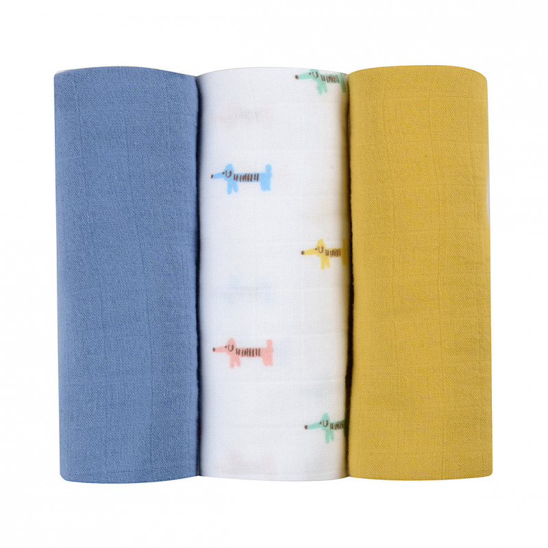 Set 3 Museline Beaba Bumbac Organic 70x70 cm - imagine 7