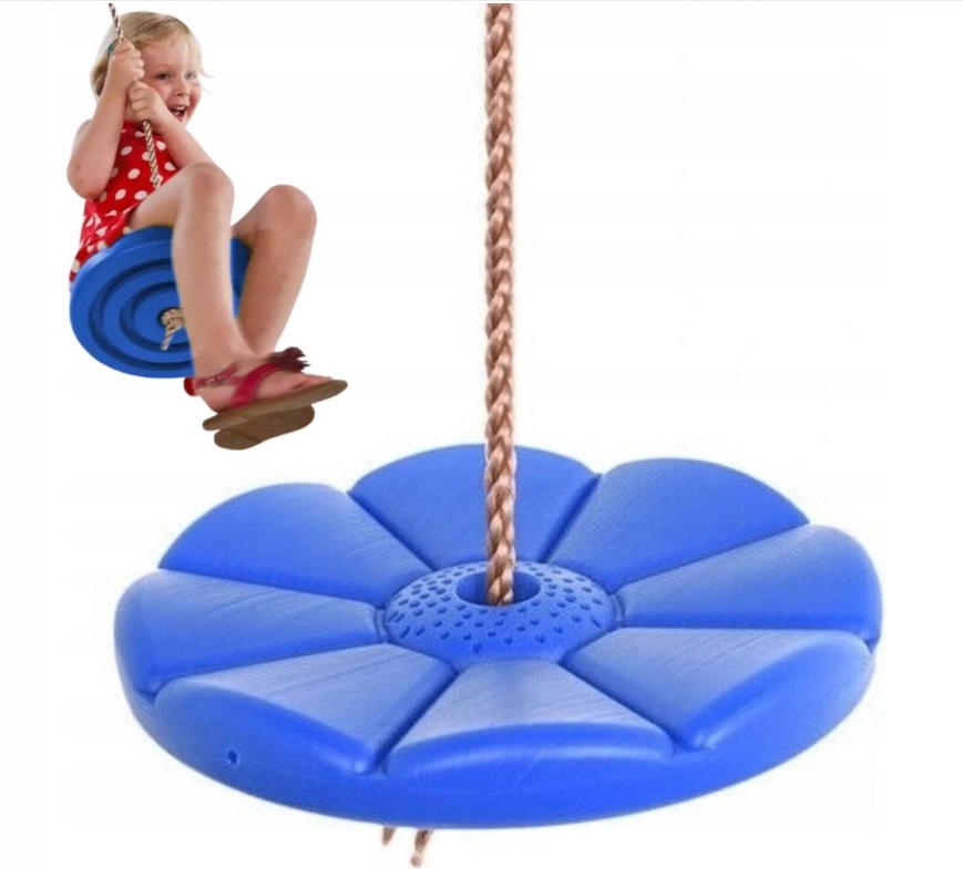 Leagan Malplay Blue Flower, Plastic, cu Funie - imagine 4