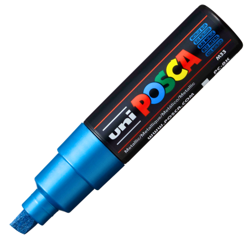 Marker POSCA PC-8K, 8mm, Albastru Metalizat