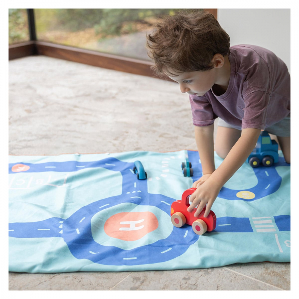 Prosop Plajă Traseu Auto Quut Toys 140x70cm - imagine 3