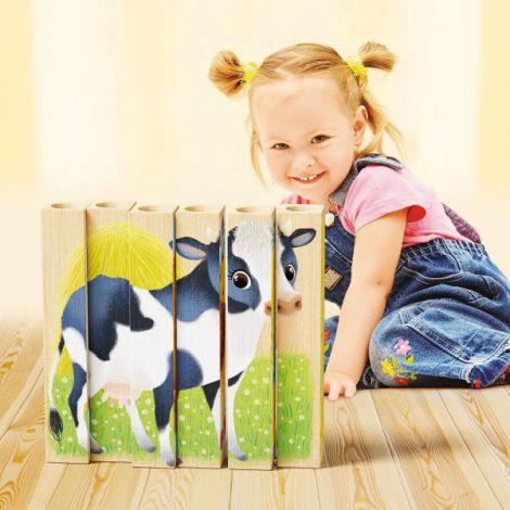 Quercetti Puzzle Lemn Ferma Bio, 2 ani+ - imagine 4