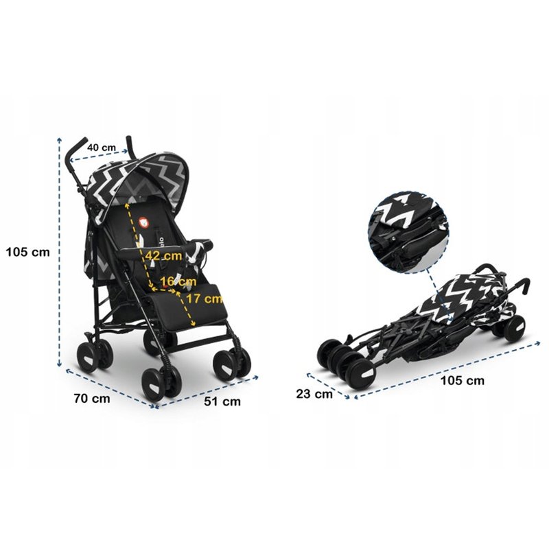 Carucior Sport Lionelo Elia Oslo Negru - imagine 10
