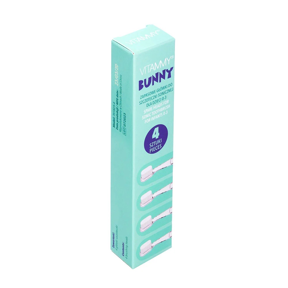 Rezerve Periuță Vitammy Bunny Nano, Alb, Set 4 Bucăți