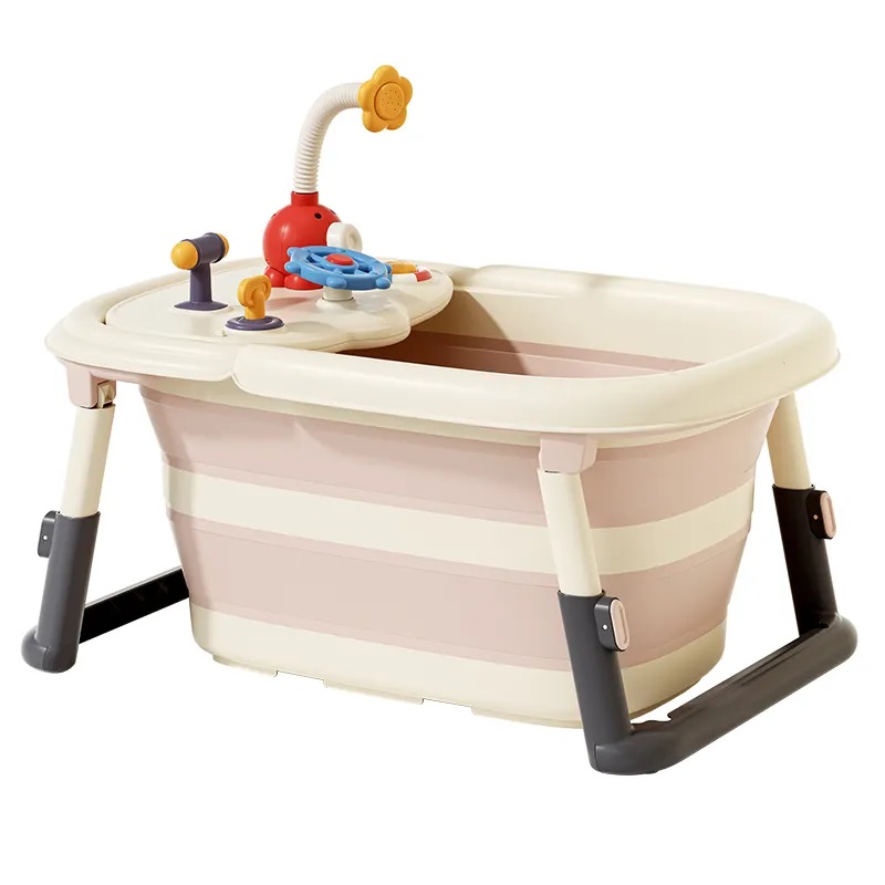 Cădiță 3 în 1 Little Mom Pink, Pliabilă și Practică - imagine 9