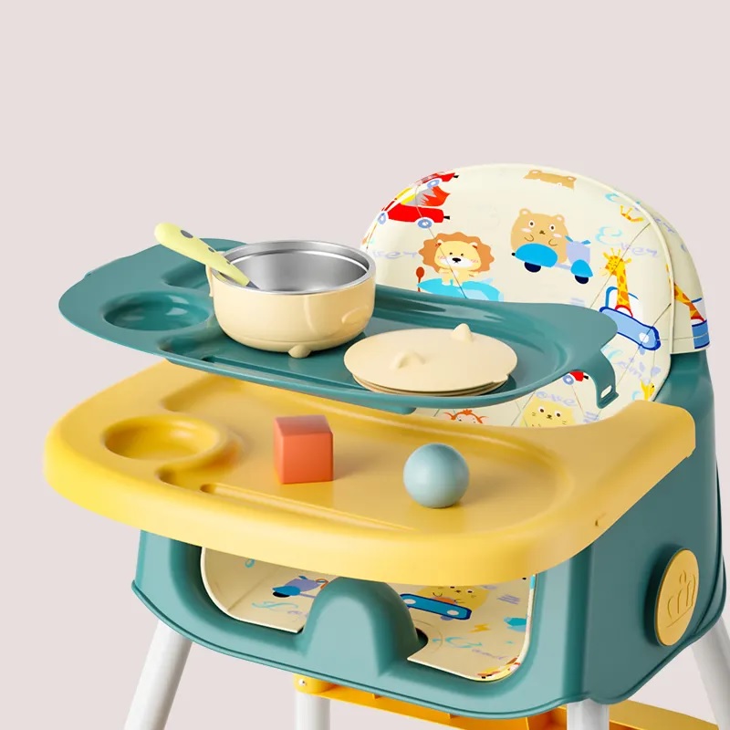 Scaun de masa Little Mom 2in1 Pliabil Jungle Green - imagine 10