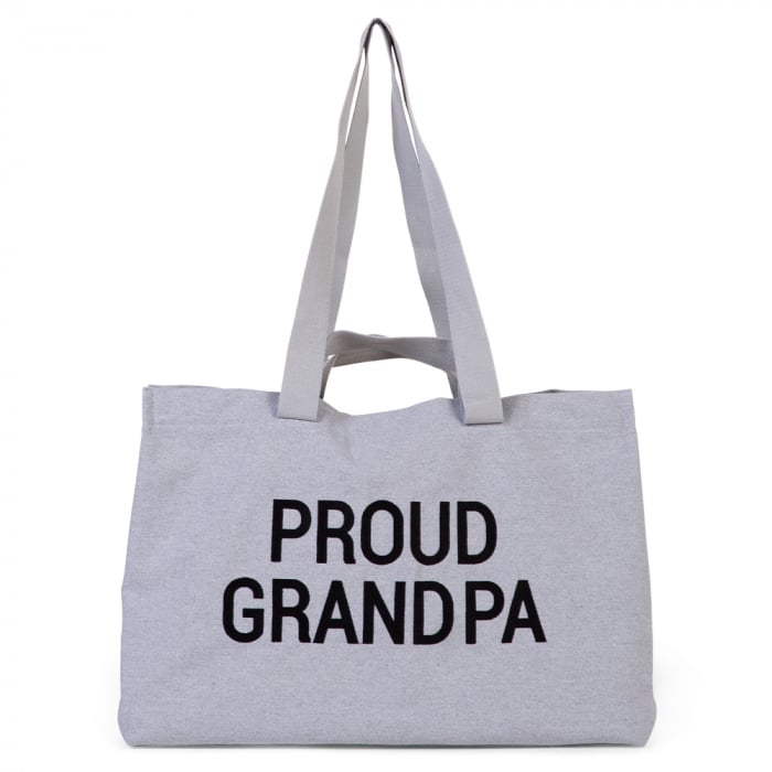 Geanta Childhome Proud Grandpa Gri Resigilat