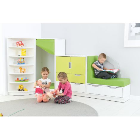Dulap Colț Relaxare Alb Moje Bambino cu LED - imagine 4