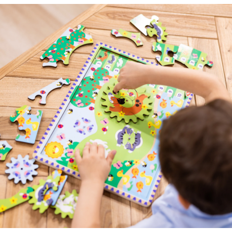 Melissa & Doug Puzzle Lemn cu Rotite Animale - imagine 9