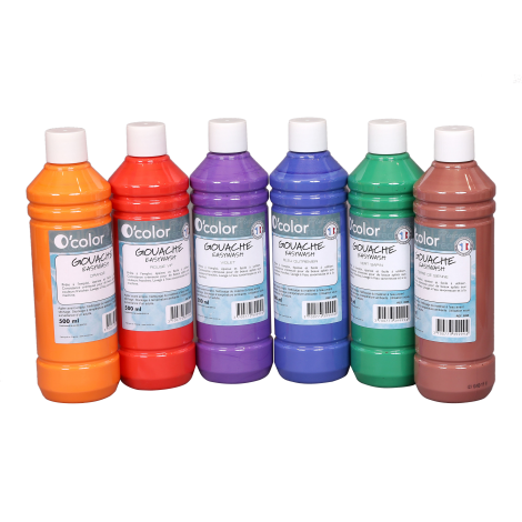 Set Guasa Lavabila Ocolor, 6x500ml, Culoare Vie