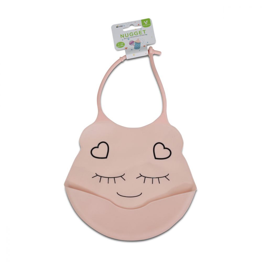 Baveta Cangaroo Nugget Pink cu buzunar colector