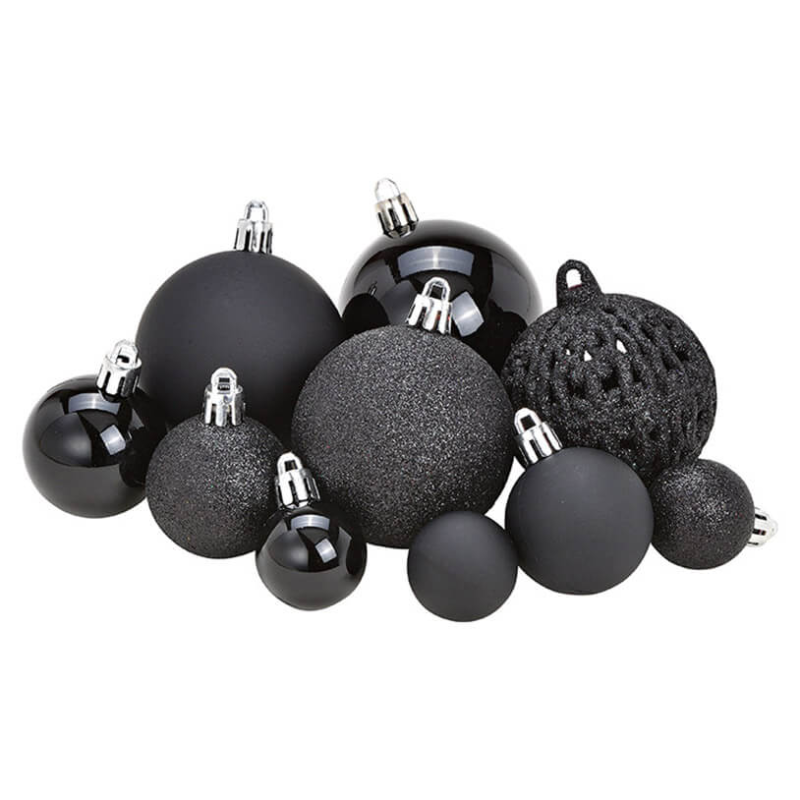 Set 100 Globuri Negre Jad Flamande - Elegant