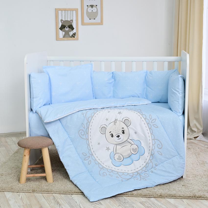 Set Lenjerie Pat 8 Piese Lorelli Little Bear Blue
