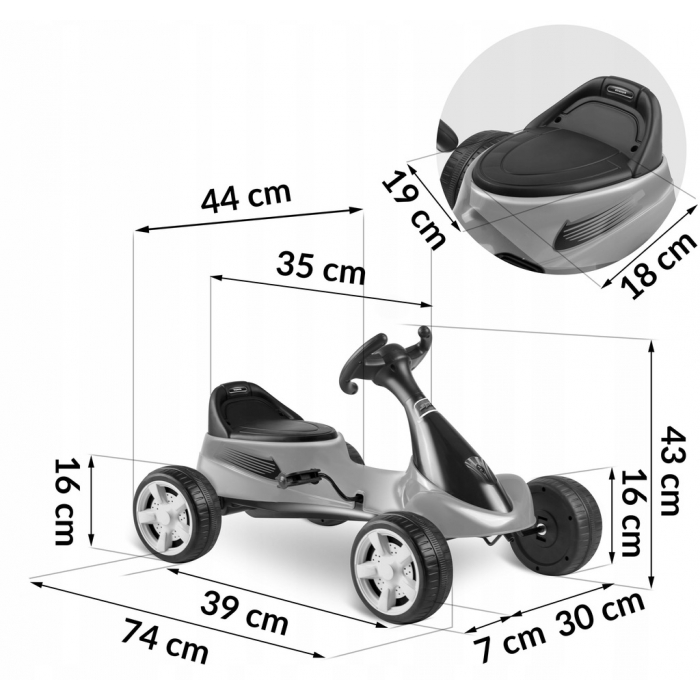 Kart Pedale Ricokids RK-595 Rosu | Cadru Otel - imagine 5