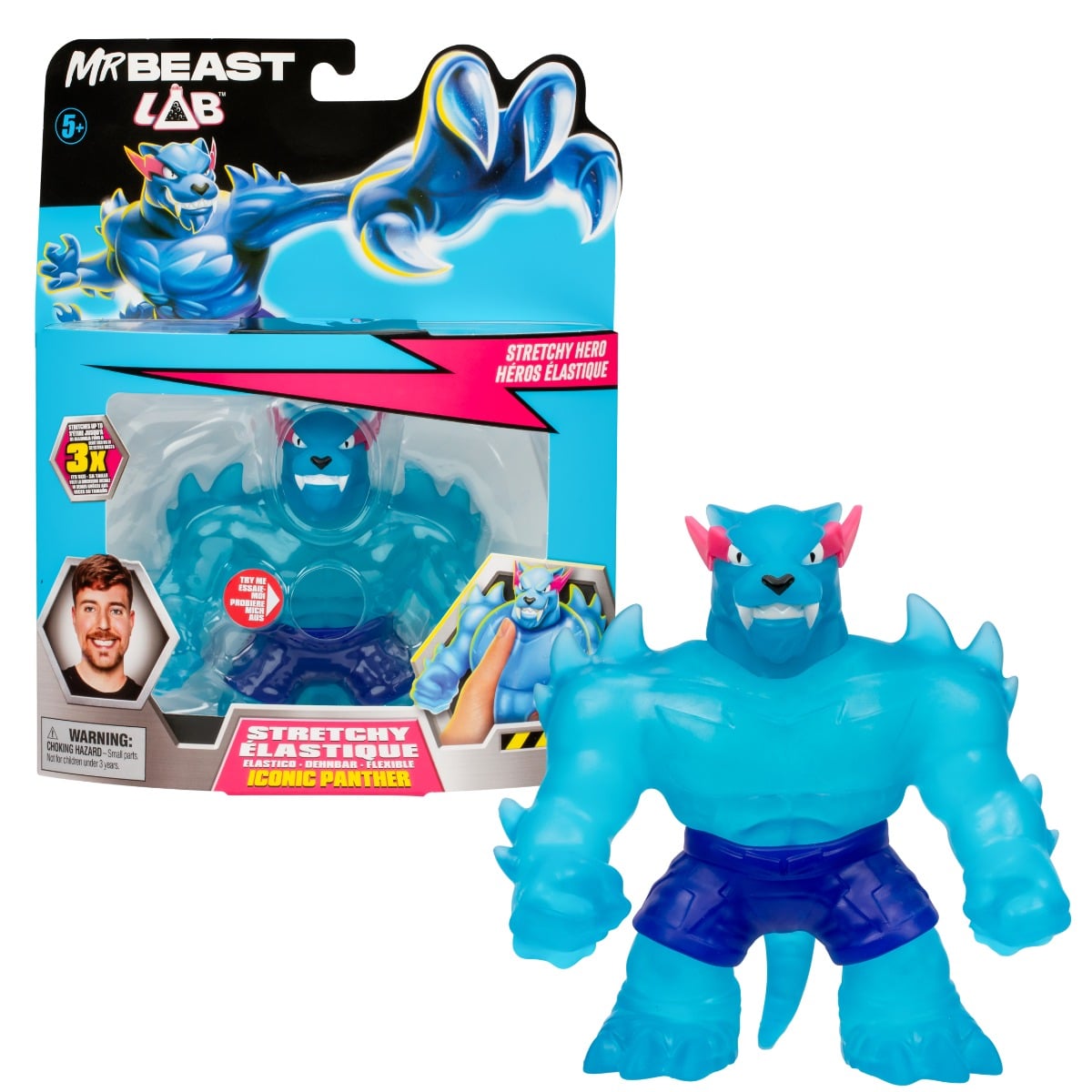 Figurina Elastica MrBeast Lab, Panther, 11 cm