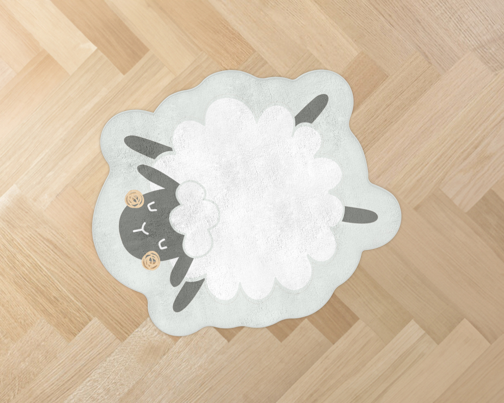 Covor Kikkaboo Sleepy Sheep, 90x77cm, Moale