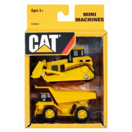 Set Jucării CAT 2 Mini-Utilaje, Autobasculantă și Buldozer - imagine 2