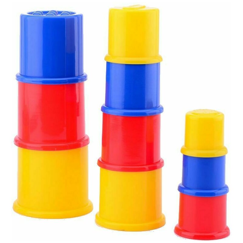 Set 10 Cupe Stivuit Happy World | Jucarie Educativa