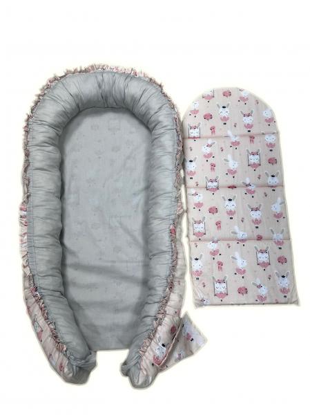 Baby Nest Bunny Pink Mykids - Confort și Siguranță