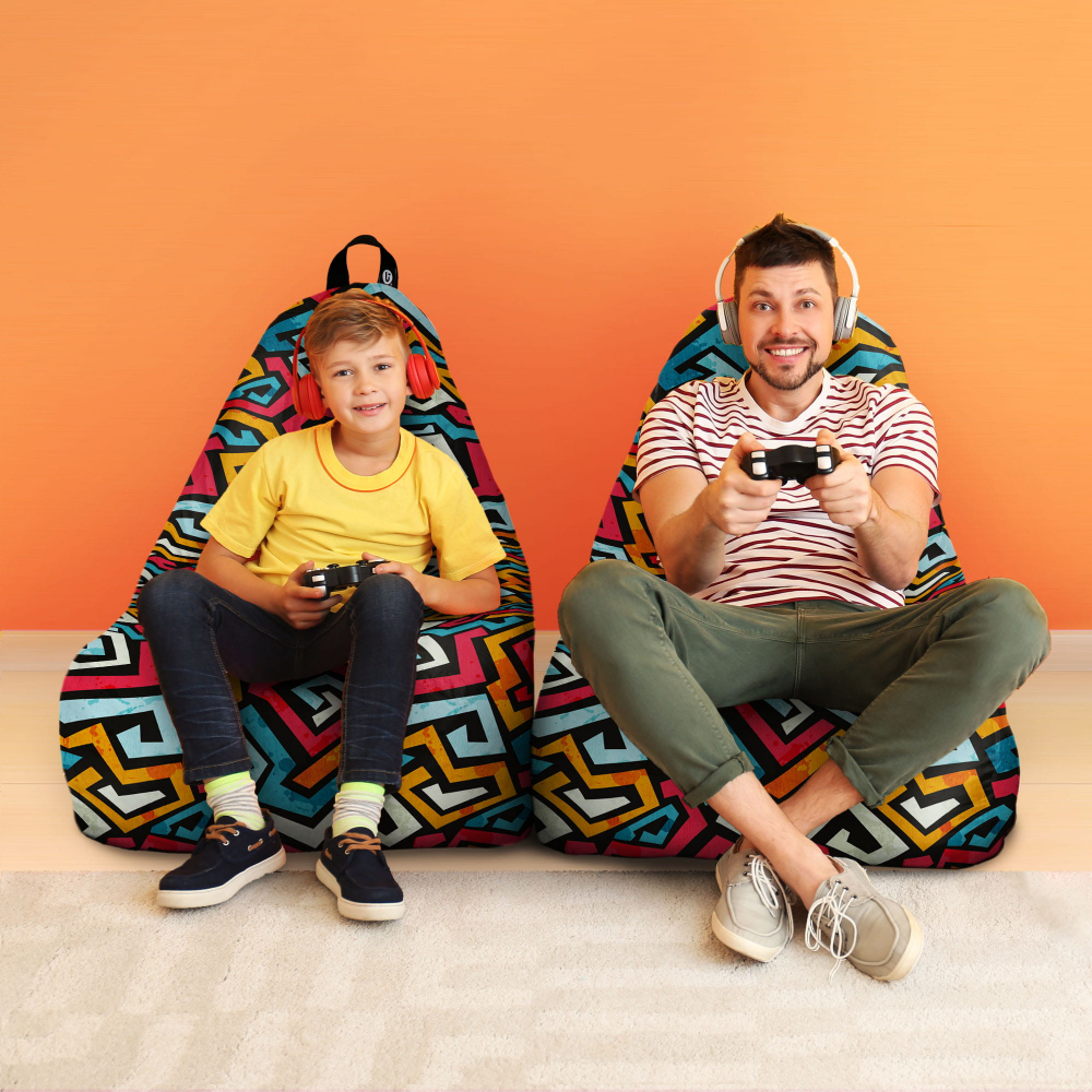 Fotoliu Puf Chill XL Updeco, Graffiti Retro - imagine 4