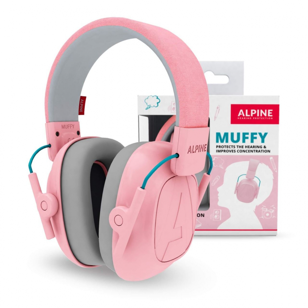 Căști antifonice Alpine Muffy Kids Pink, Pliabile