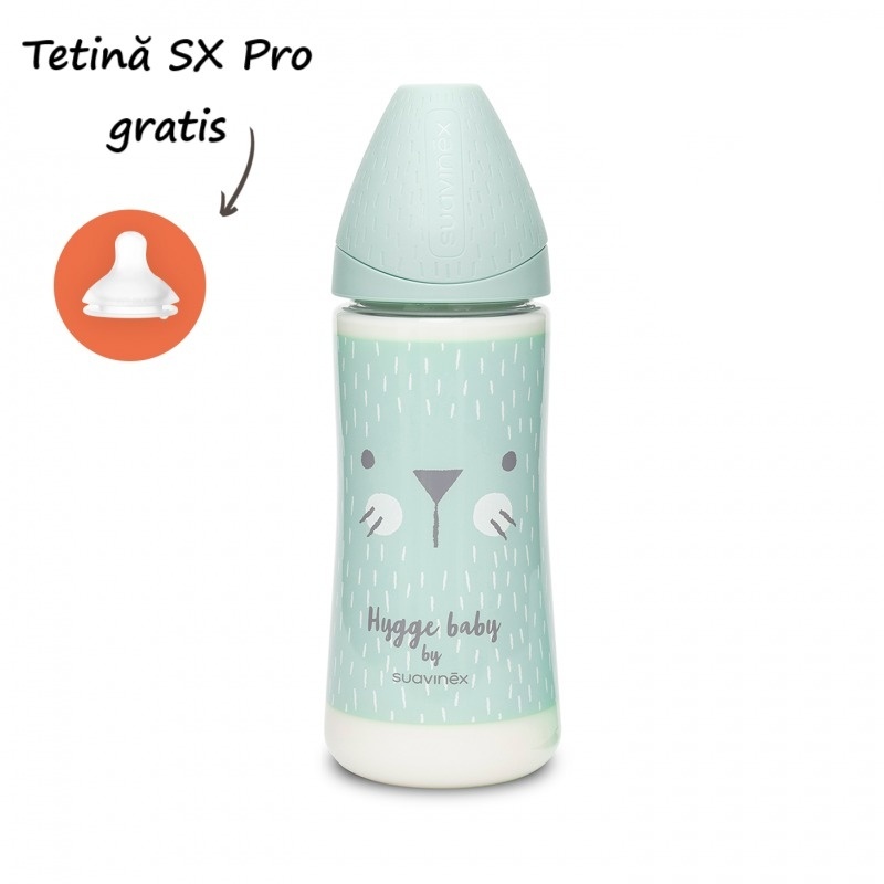 Biberon Suavinex Hygge 360ml Pisica Verde - imagine 2