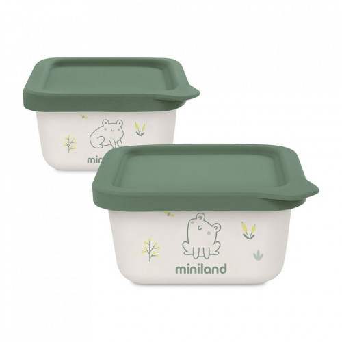 Set 2 recipiente ermetice Miniland Frog, Ecologice - imagine 6