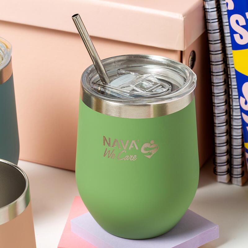 Cana Termo Nava 360ml cu Pai Verde - imagine 5