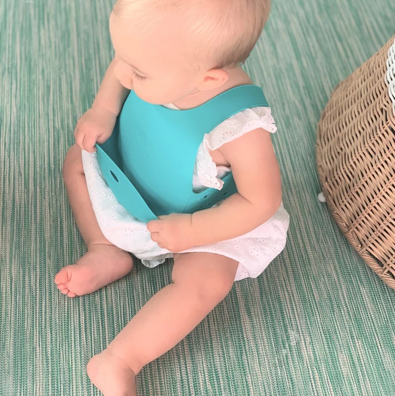 Baveta Minikoioi Flexi Bib 100 Premium Aqua Green - imagine 4
