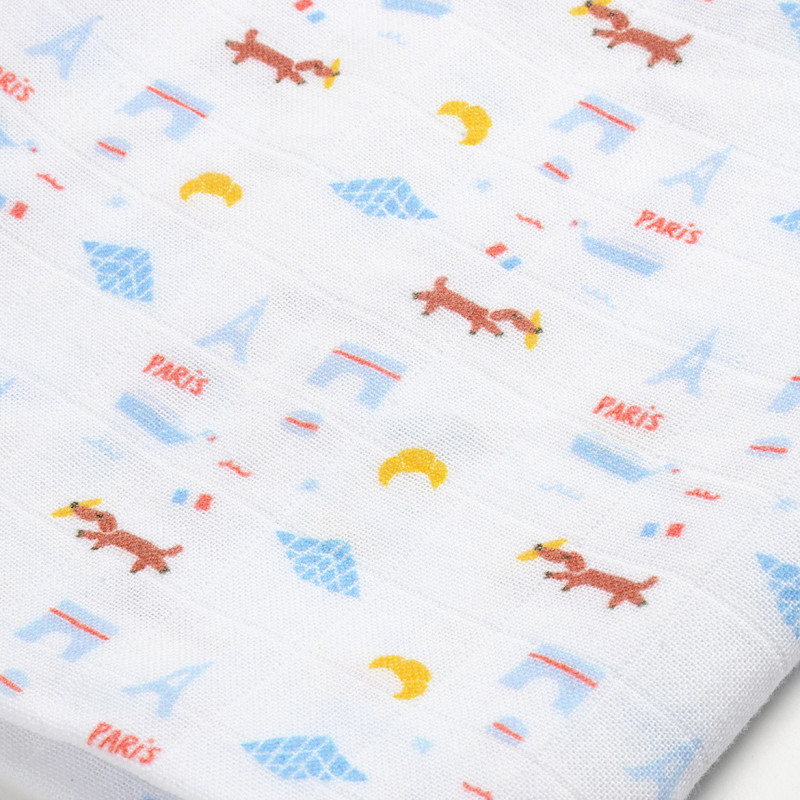 Set 3 Museline Beaba Bumbac Organic 70x70 cm Paris Blue - imagine 4