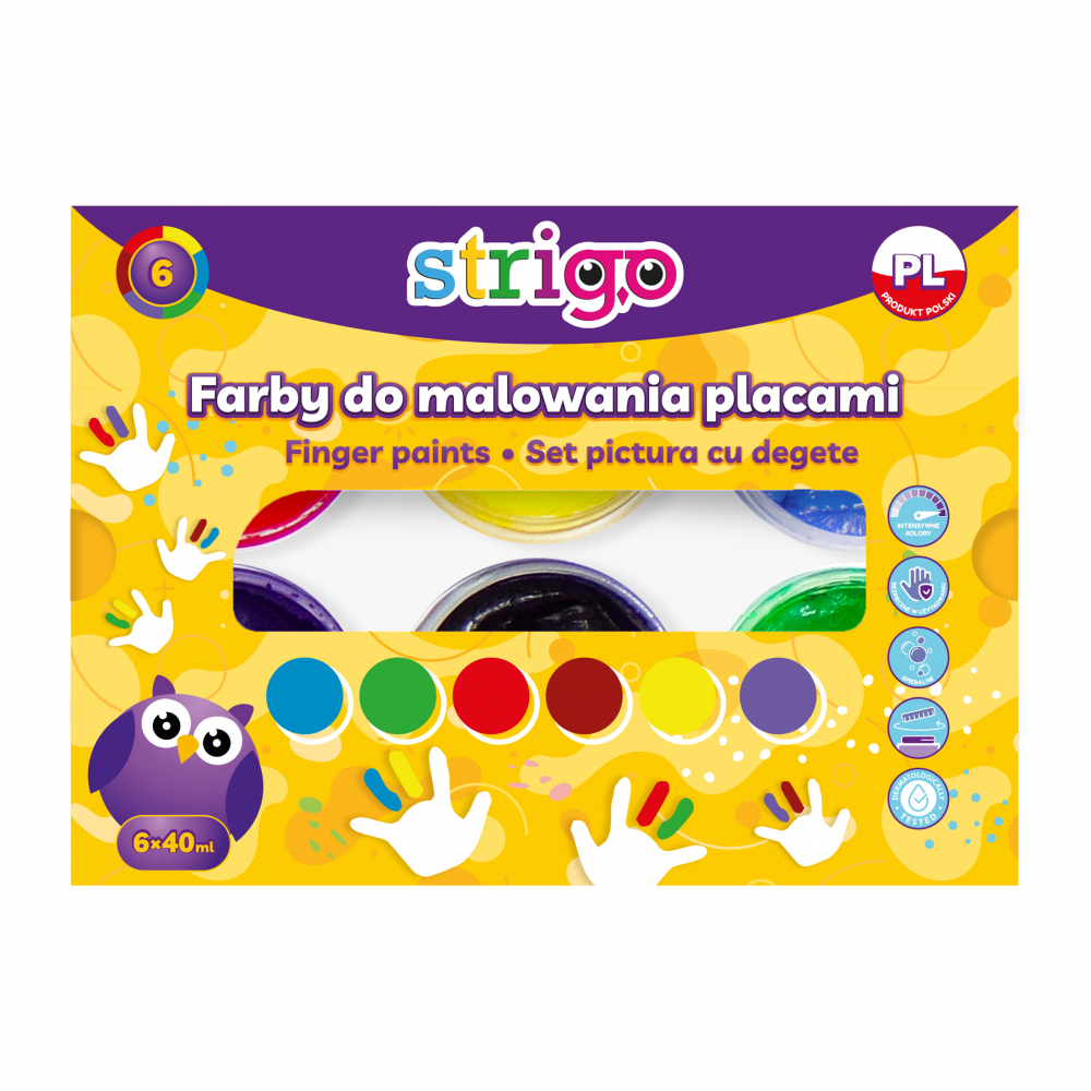 Strigo Vopsea Degete 6 Culori Sigure