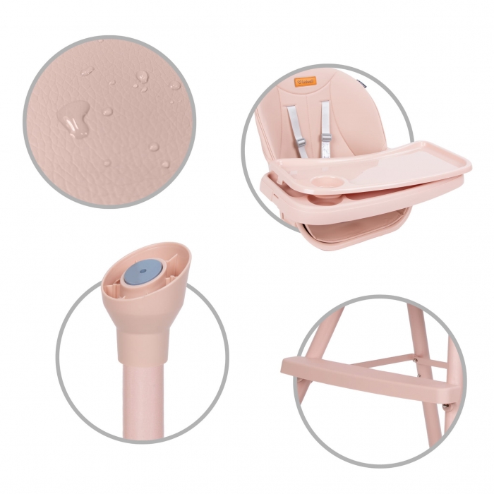Scaun de Masa 4 în 1 Kidwell Eatan Pink - imagine 5