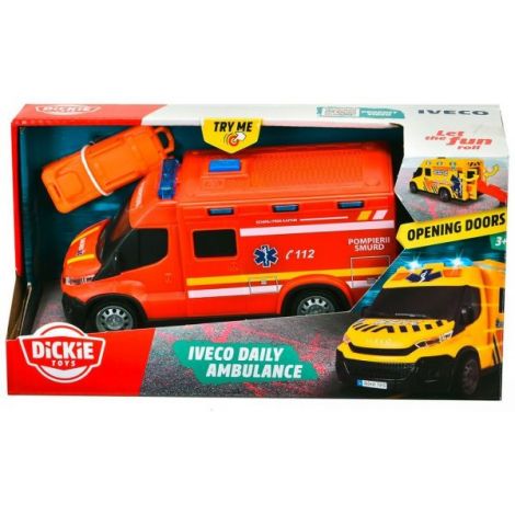 Dickie Toys Ambulanță Iveco cu Lumini și Sunete - imagine 3