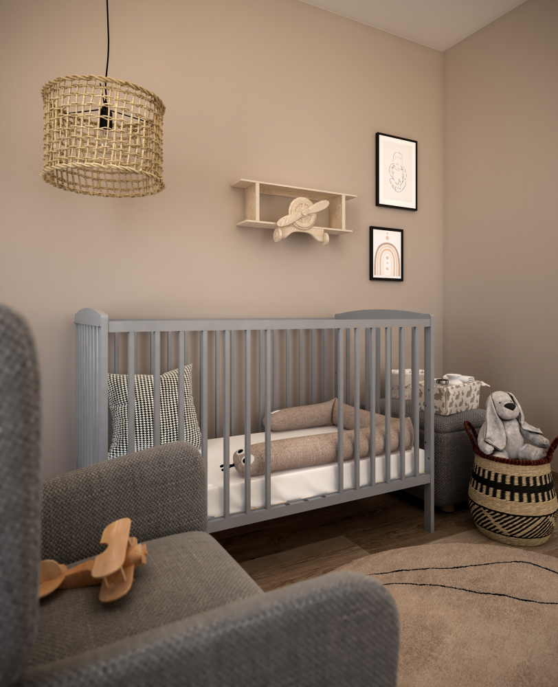 Patut Lemn Reglabil Nichiduta Grace Grey (120x60) - imagine 4