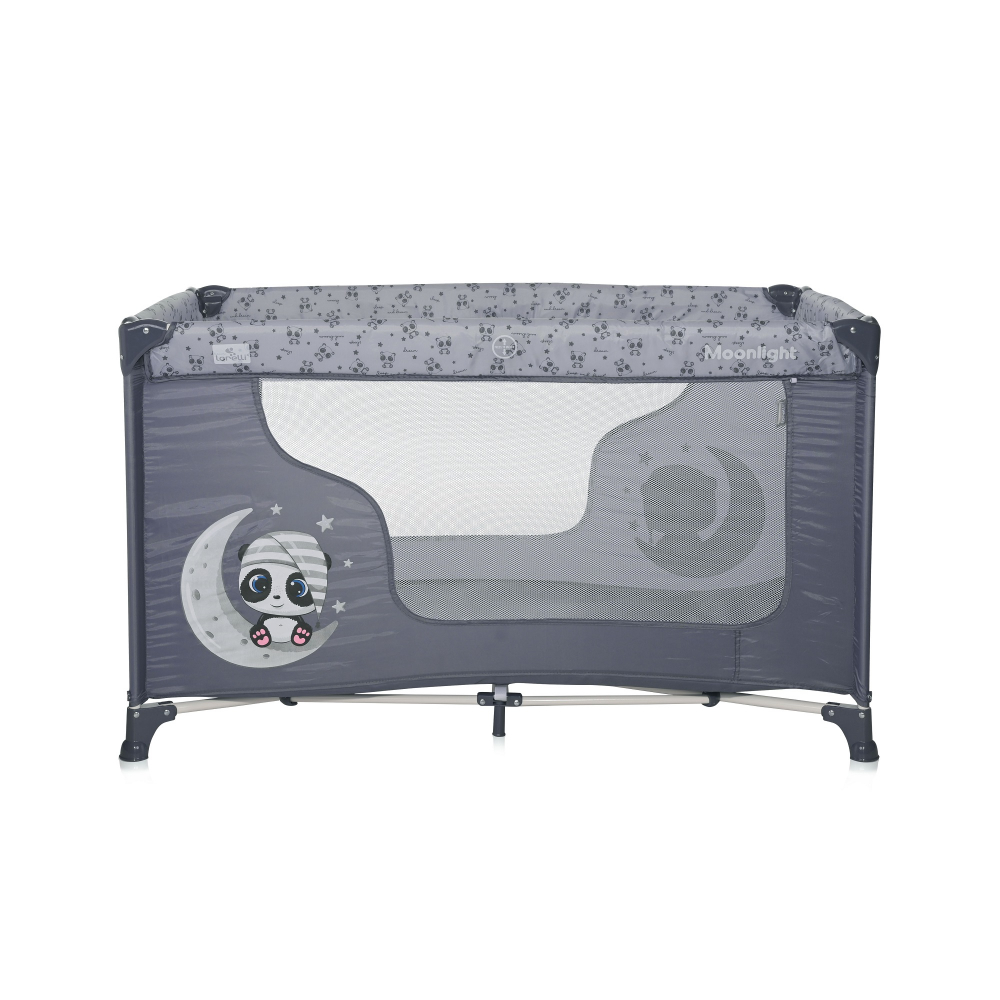 Patut Pliabil Lorelli Moonlight Cool Grey cu Tarc si Geanta