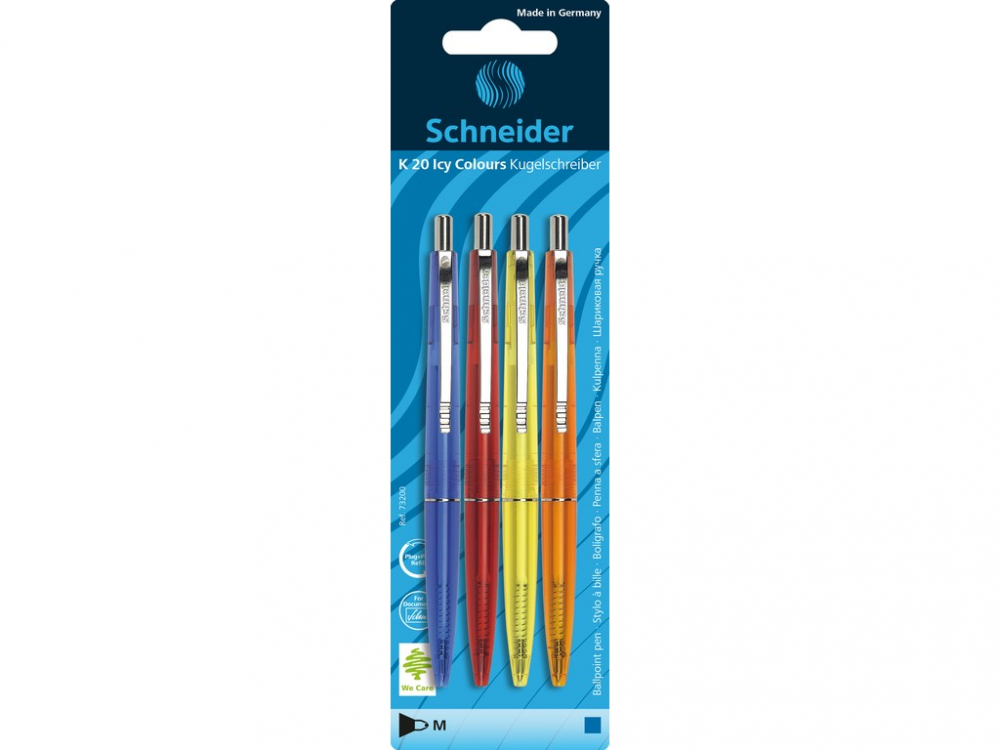 Set 4 Pixuri Schneider K20, 0.4mm, Albastru