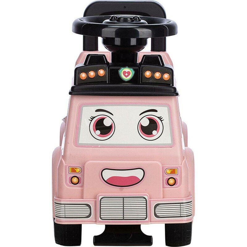 Ambulanta Ride-on Free2Move Roz, Lumini si Sunete - imagine 2