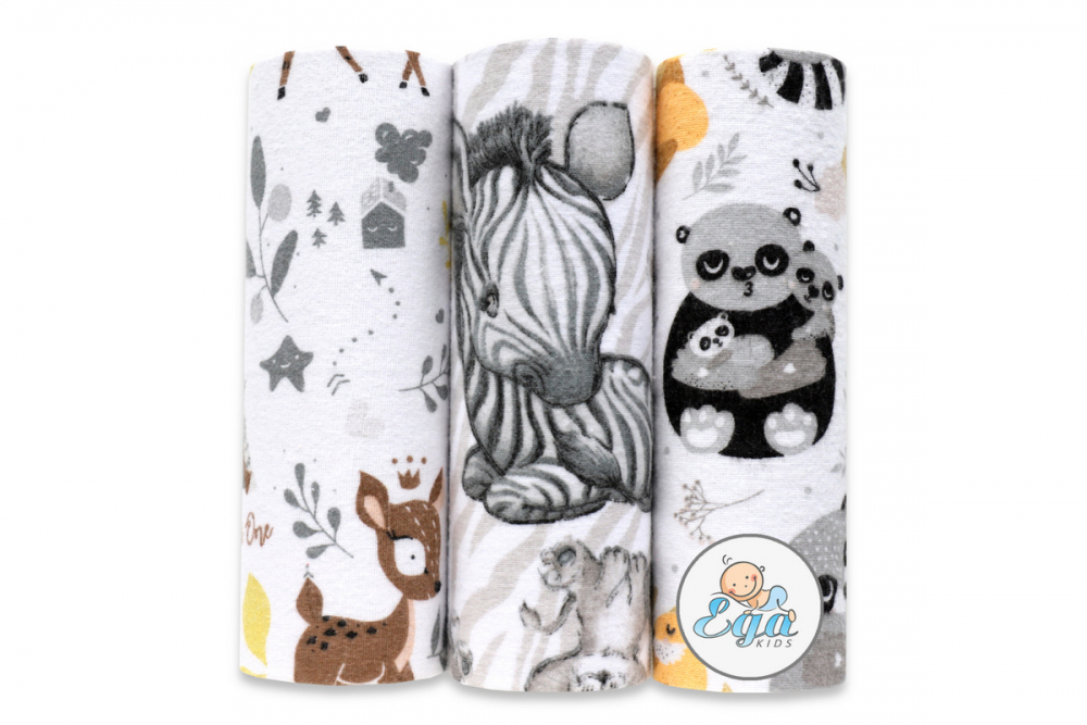 Set 3 Scutece Finet Egakids Animals 70x80 cm - imagine 2